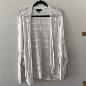 Trouve White Open Front Dolman Sleeve Cardigan